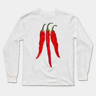 Chilli pepper sticker set habanero jalapeno carolina reaper fatalii Long Sleeve T-Shirt